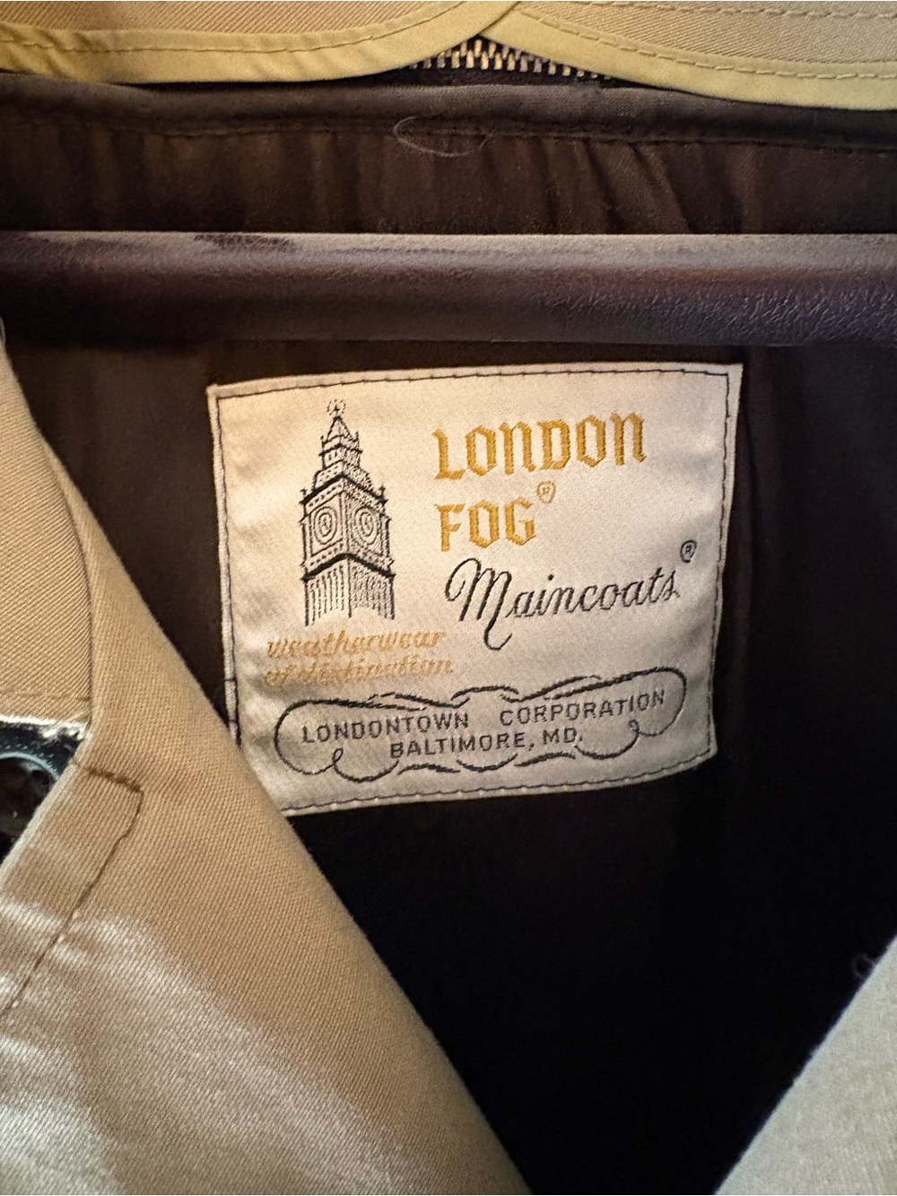 London Fog Classic Beige Double-Breasted Trench Coat with Belt - Picture 2 of 4